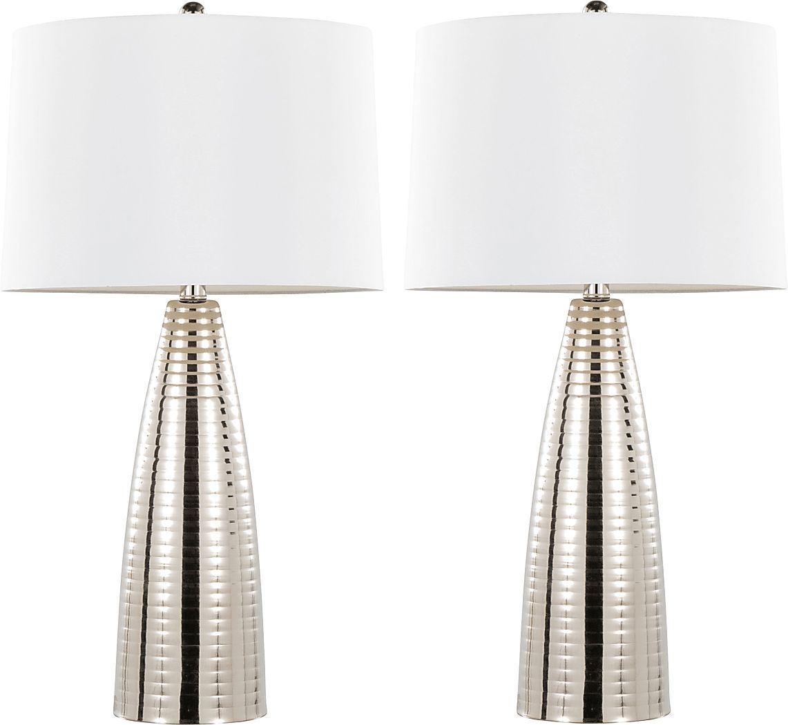 Ewald Shade Silver Lamp, Set of 2