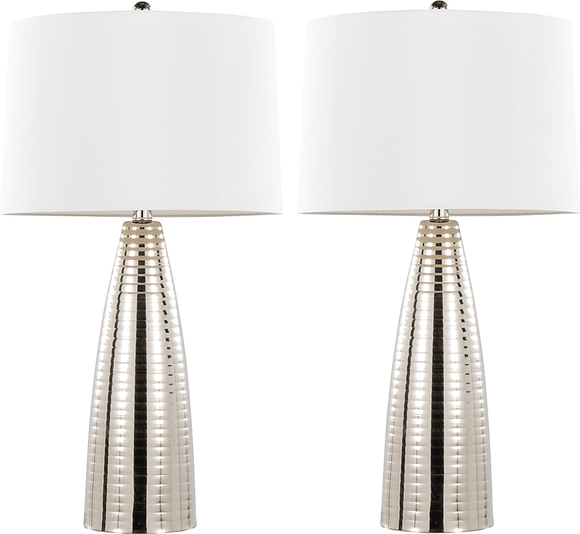 Ewald Shade Silver Lamp, Set of 2 - Image 1