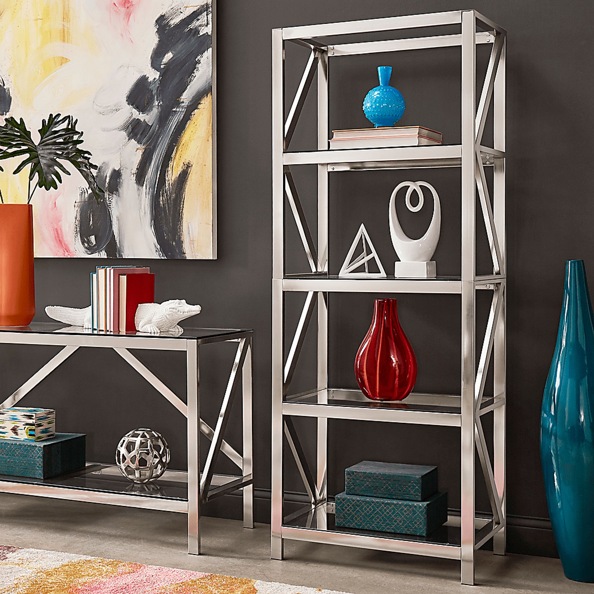 Ewer Gray Bookcase - Image 6