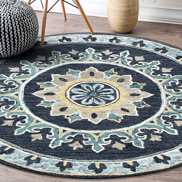 Exmeda Blue/Multi 7' Round Rug - Thumbnail - Image 2