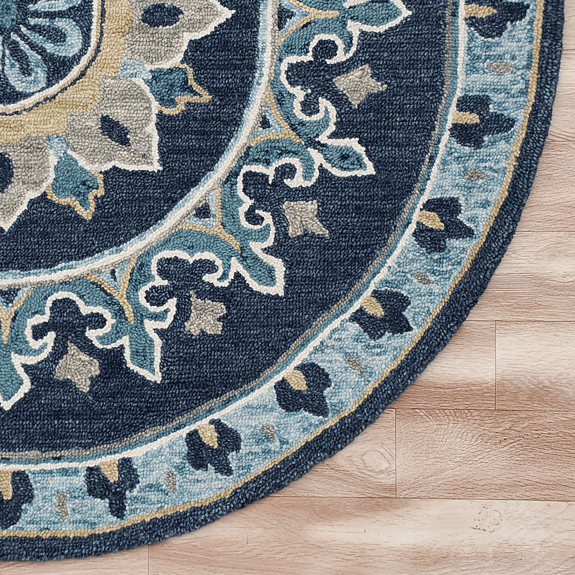 Exmeda Blue/Multi 7' Round Rug - Image 3