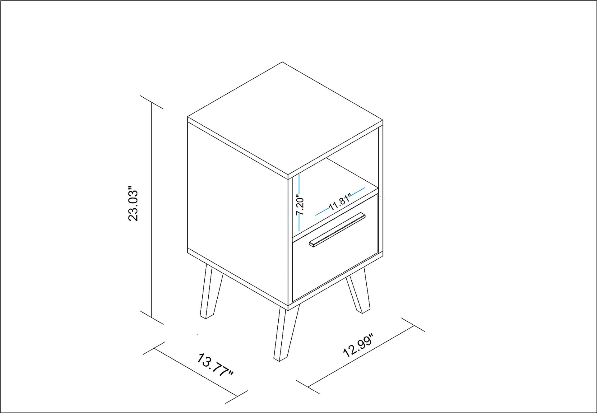 Exmore White Marble Nightstand - Image 3