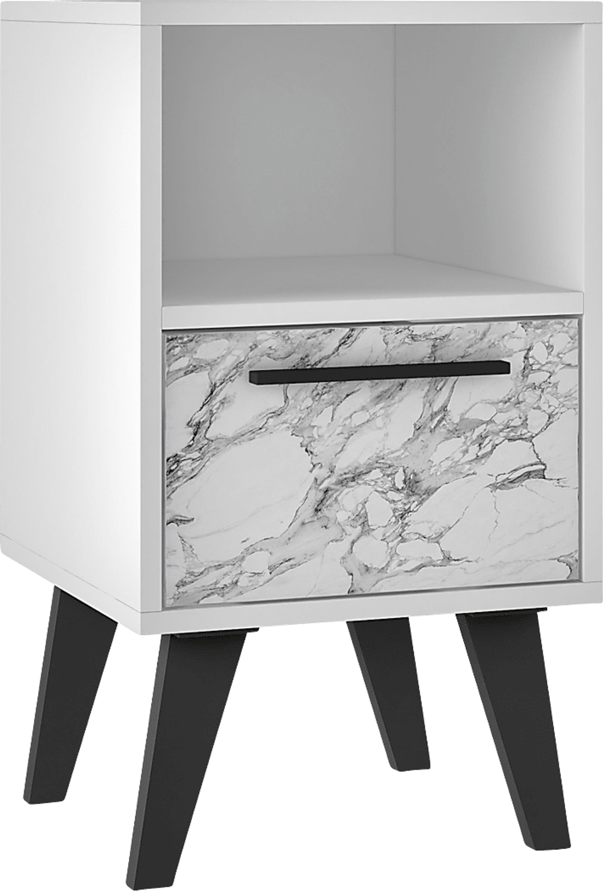 Exmore White Marble Nightstand - Image 1