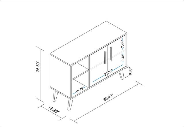 Exmore White Open Sideboard - Thumbnail - Image 3