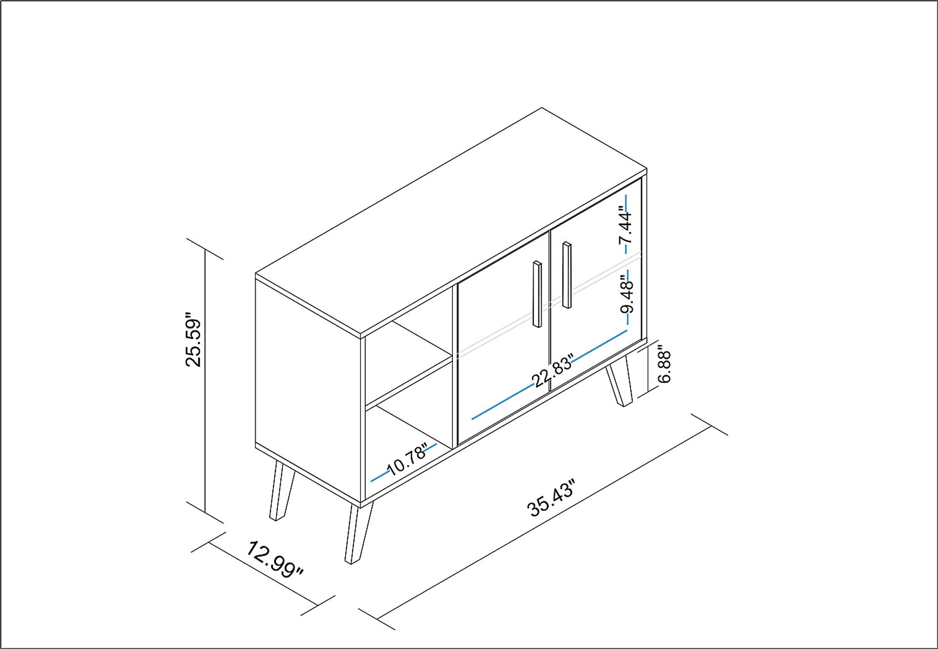 Exmore White Open Sideboard - Image 3