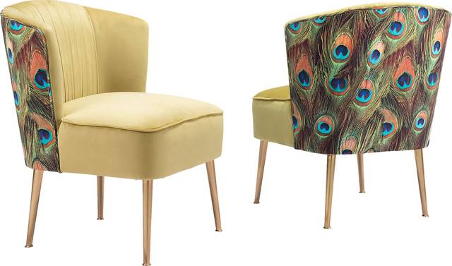 Exotic Flair Yellow Accent Chair - Thumbnail - Image 6