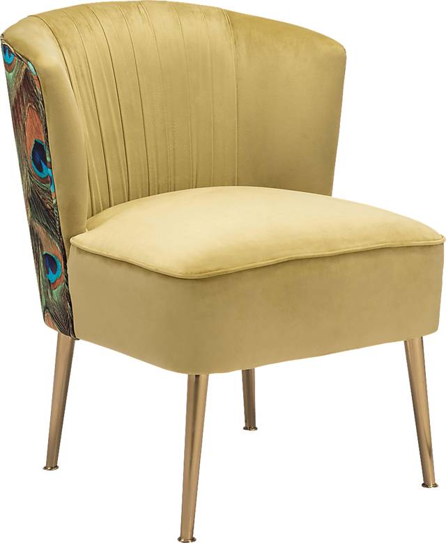 Exotic Flair Yellow Accent Chair - Thumbnail - Image 1