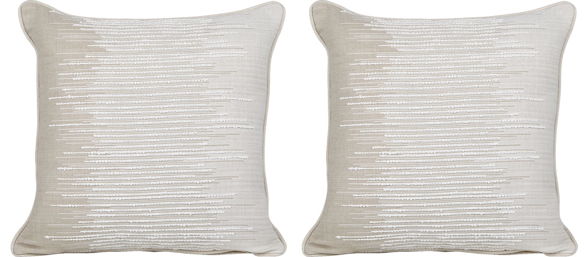 Expanse Cloud Beige Indoor/Outdoor Accent Pillow, Set of Two - Image 1