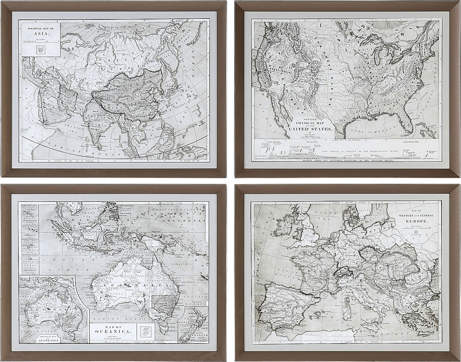 Expedition Dream Brown Set of 4 Artwork - Image 1