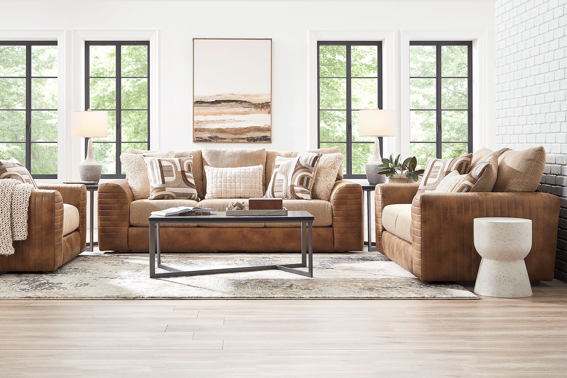 Exton Brown 5 Pc Living Room - Image 1