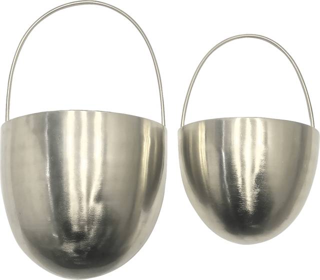 Eyrre Silver Hanging Planter, Set of 2 - Thumbnail - Image 1