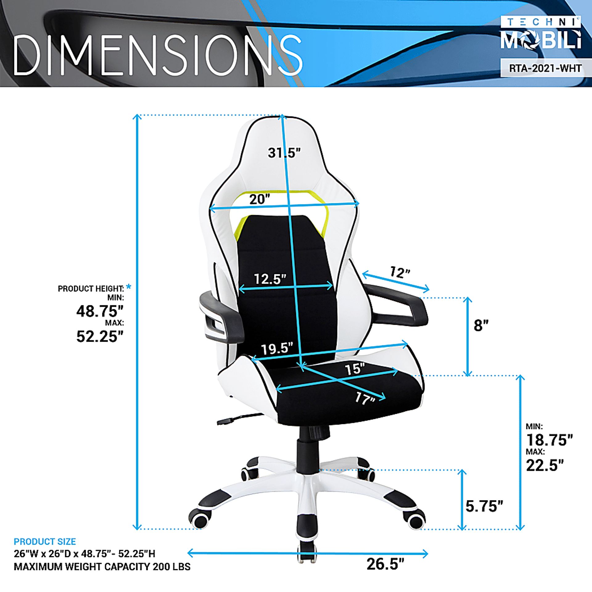 Ezano White Office Chair - Image 5