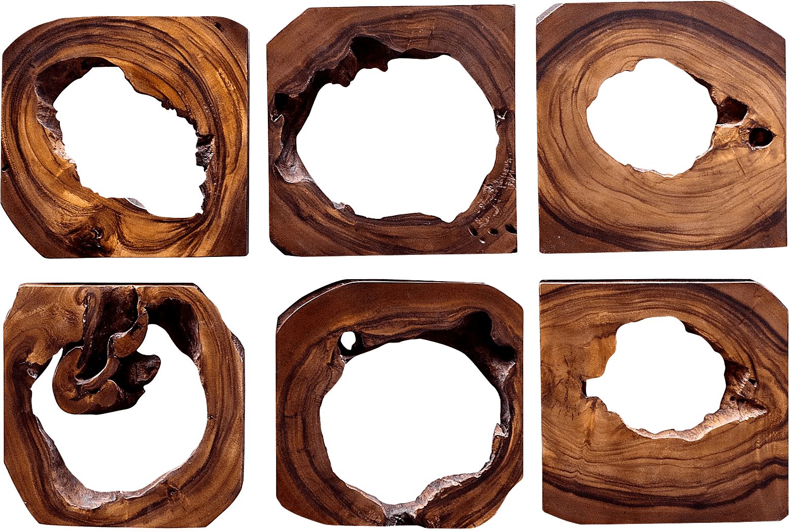 Eziel Brown Set of 6 Wall Decor