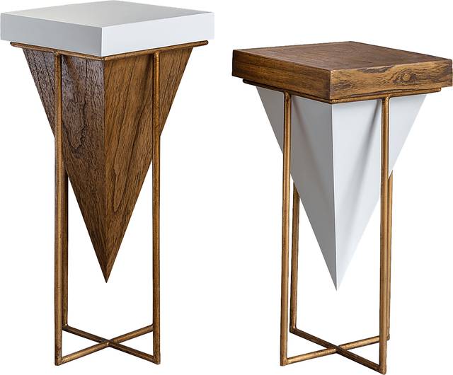 Ezzard White Accent Table Set of 2 - Thumbnail - Image 1