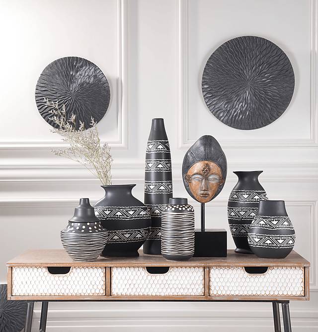 Faerir Gray Large Outdoor Round Wave Plaque - Thumbnail - Image 2