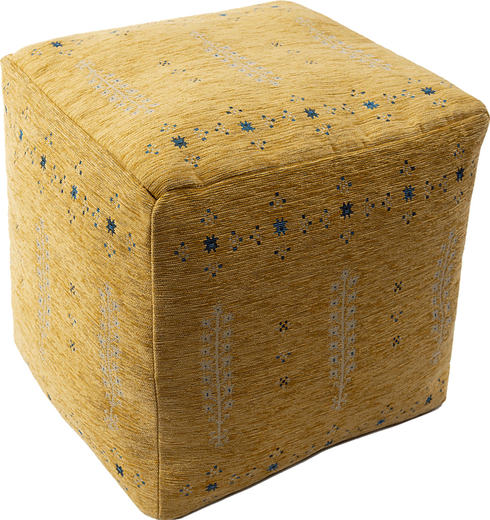Faesia Yellow/Blue Pouf - Image 4