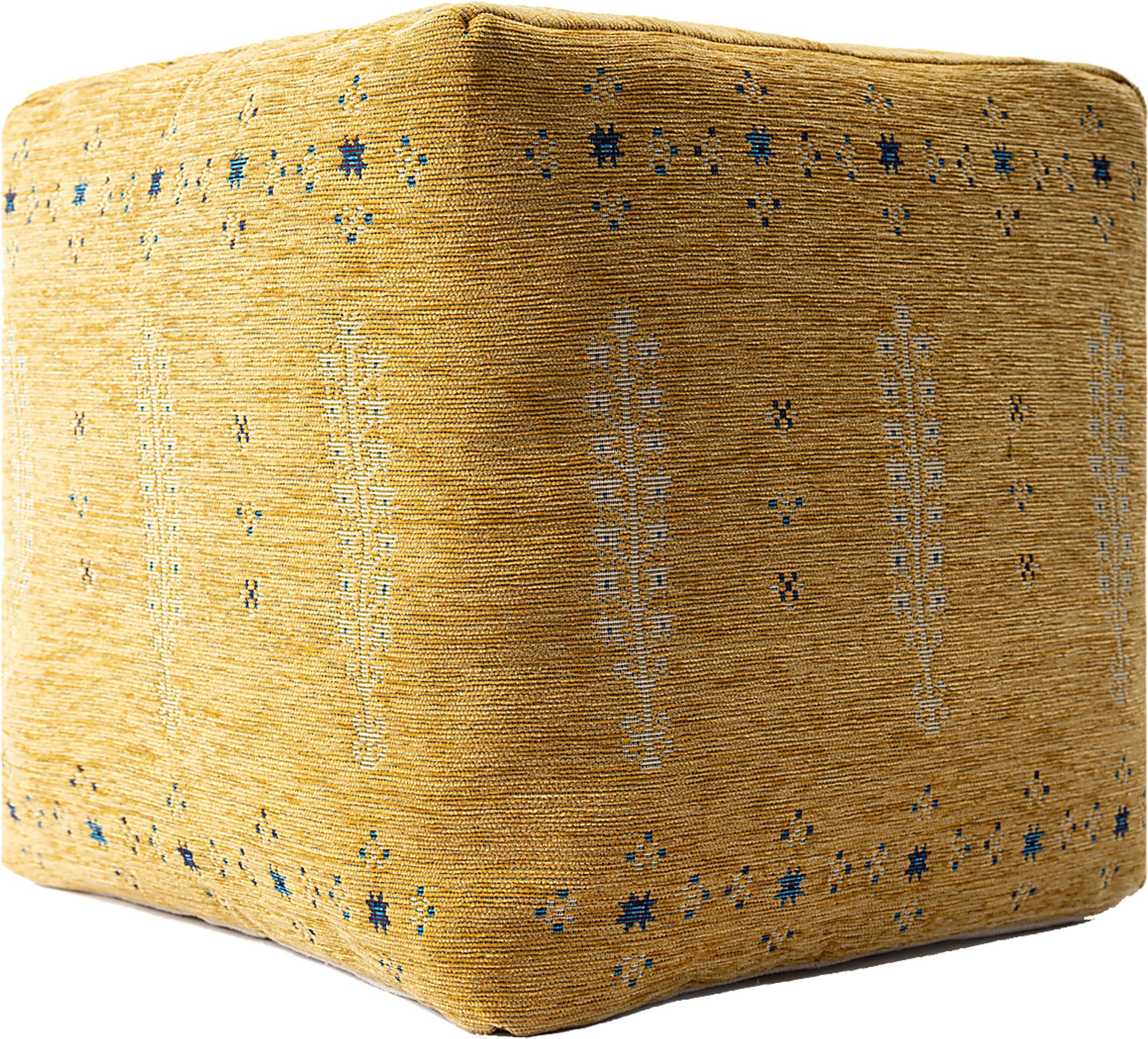 Faesia Yellow/Blue Pouf - Image 1