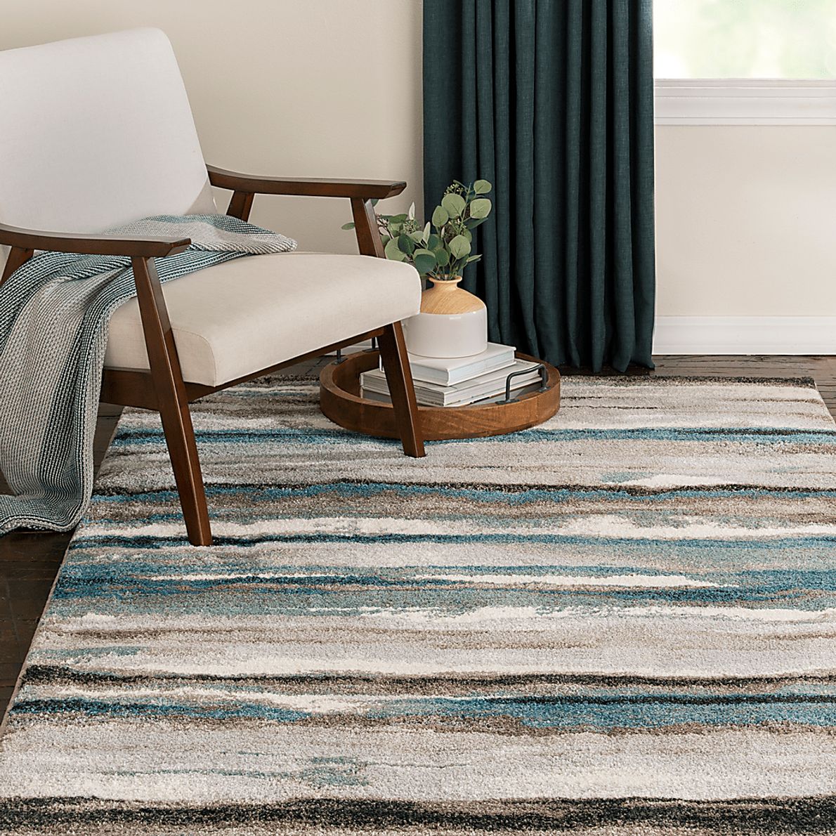 Fairen Blue 7'10 x 9'10 Rug - Rooms To Go