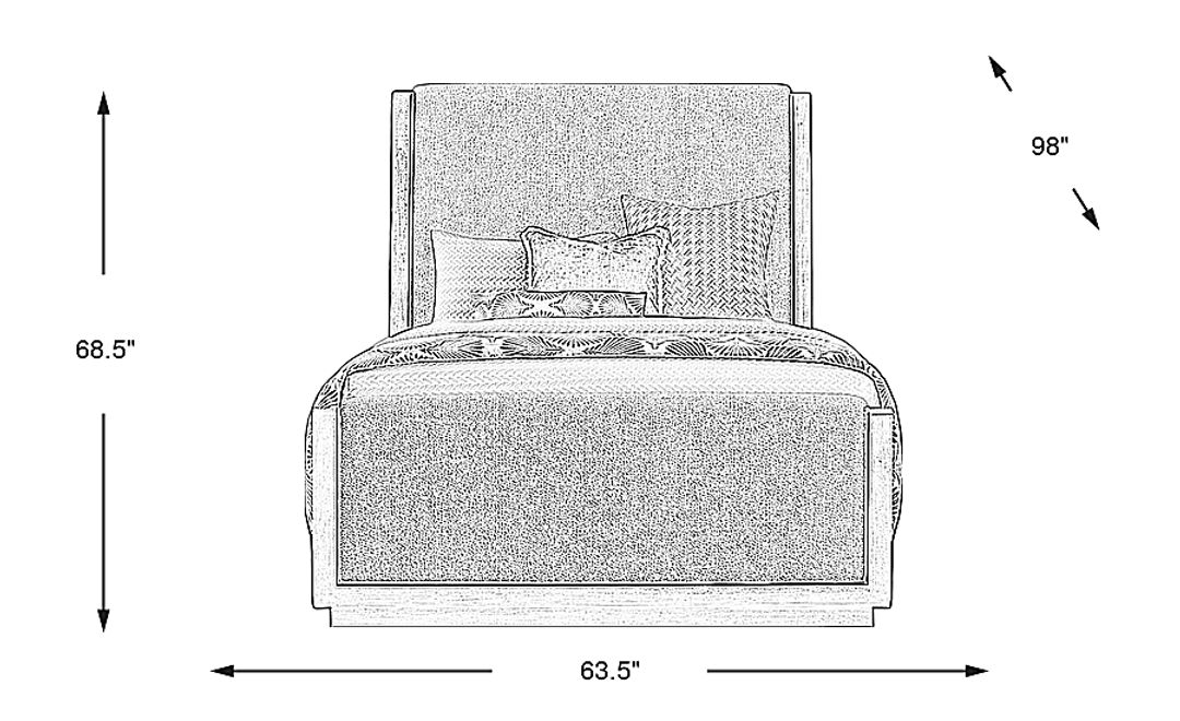 Fairfax Gray 3 Pc Queen Upholstered Bed