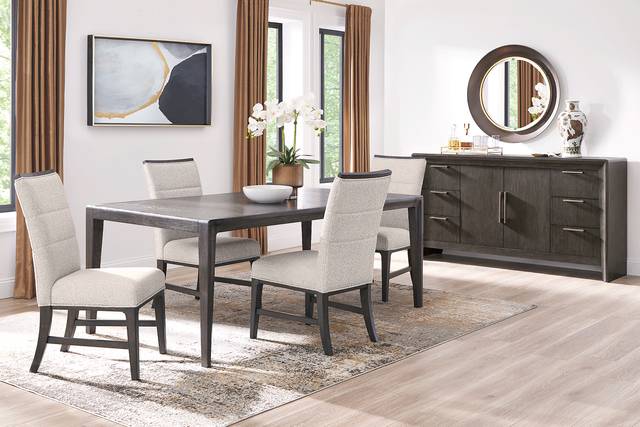 Fairfax Gray 6 Pc Dining Room with Upholstered Chairs - Thumbnail - Image 1