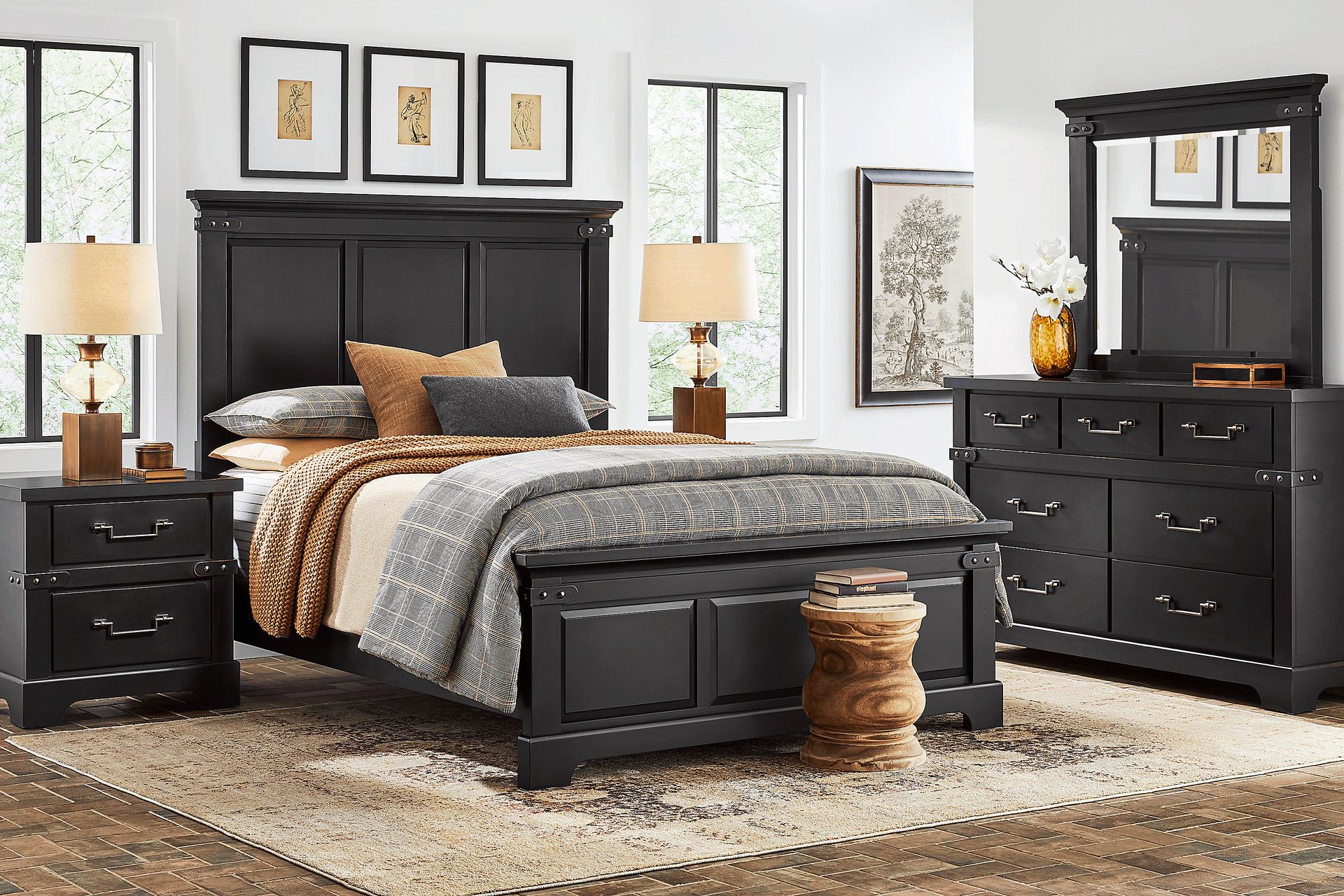 Fairhaven Black 5 Pc King Panel Bedroom - Image 1