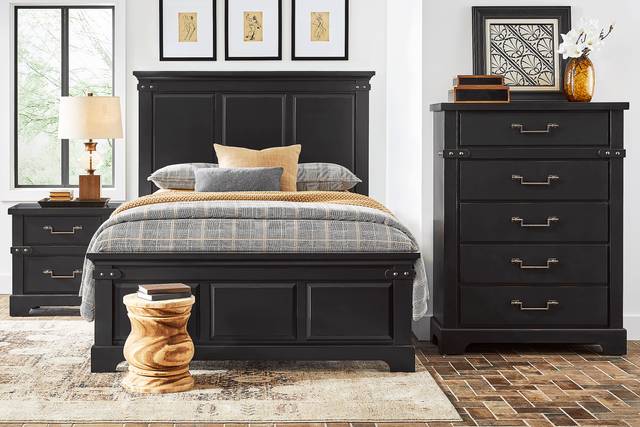 Fairhaven Black 5 Pc Queen Panel Bedroom - Thumbnail - Image 1