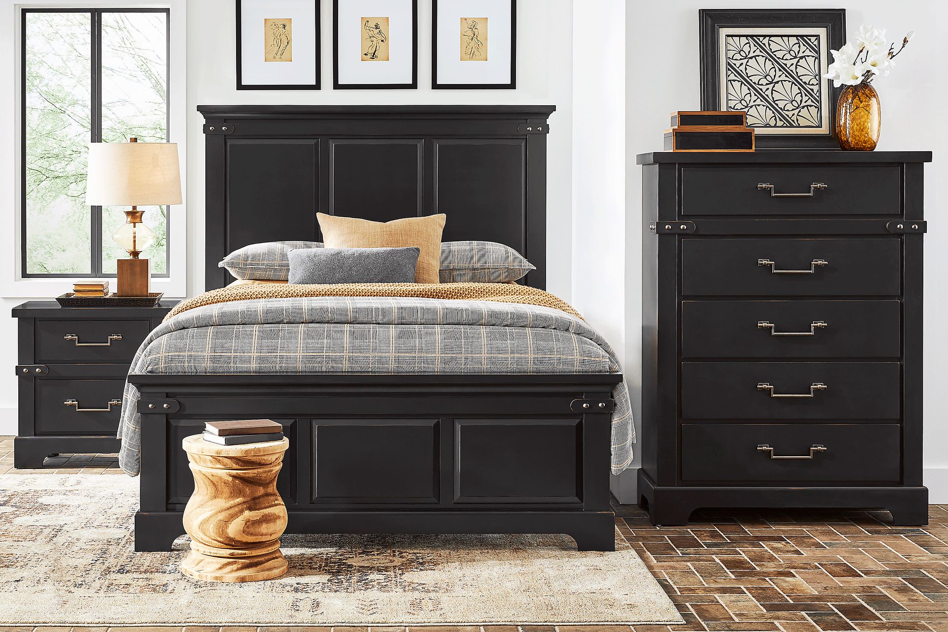 Fairhaven Black 5 Pc Queen Panel Bedroom - Image 1