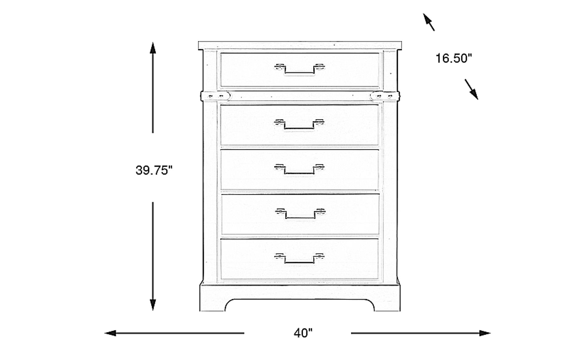 Dimension Image. Please refer to the Dimension Tab on this page for dimension details.
