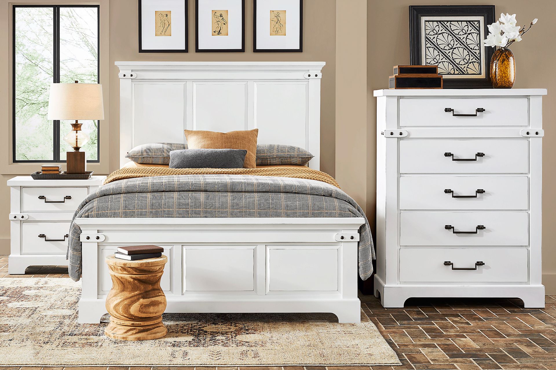 Fairhaven White 5 Pc Queen Panel Bedroom - Image 1