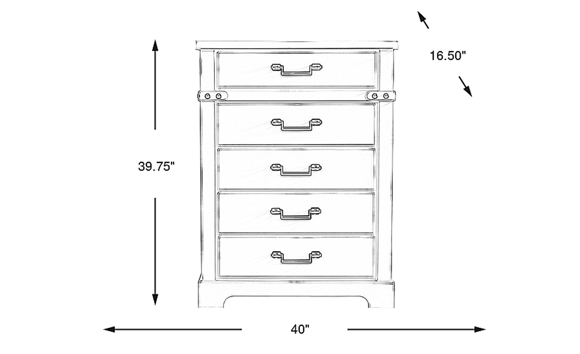 Dimension Image. Please refer to the Dimension Tab on this page for dimension details.