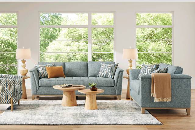 Fairmont Blue Loveseat - Thumbnail - Image 2