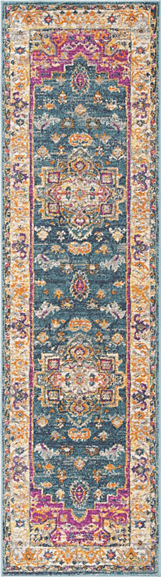 Fairview Spring Blue 2'3 x 8' Runner  Rug