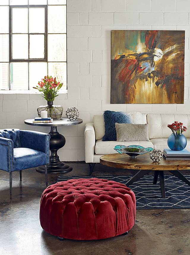 Falahill Red Ottoman - Thumbnail - Image 2