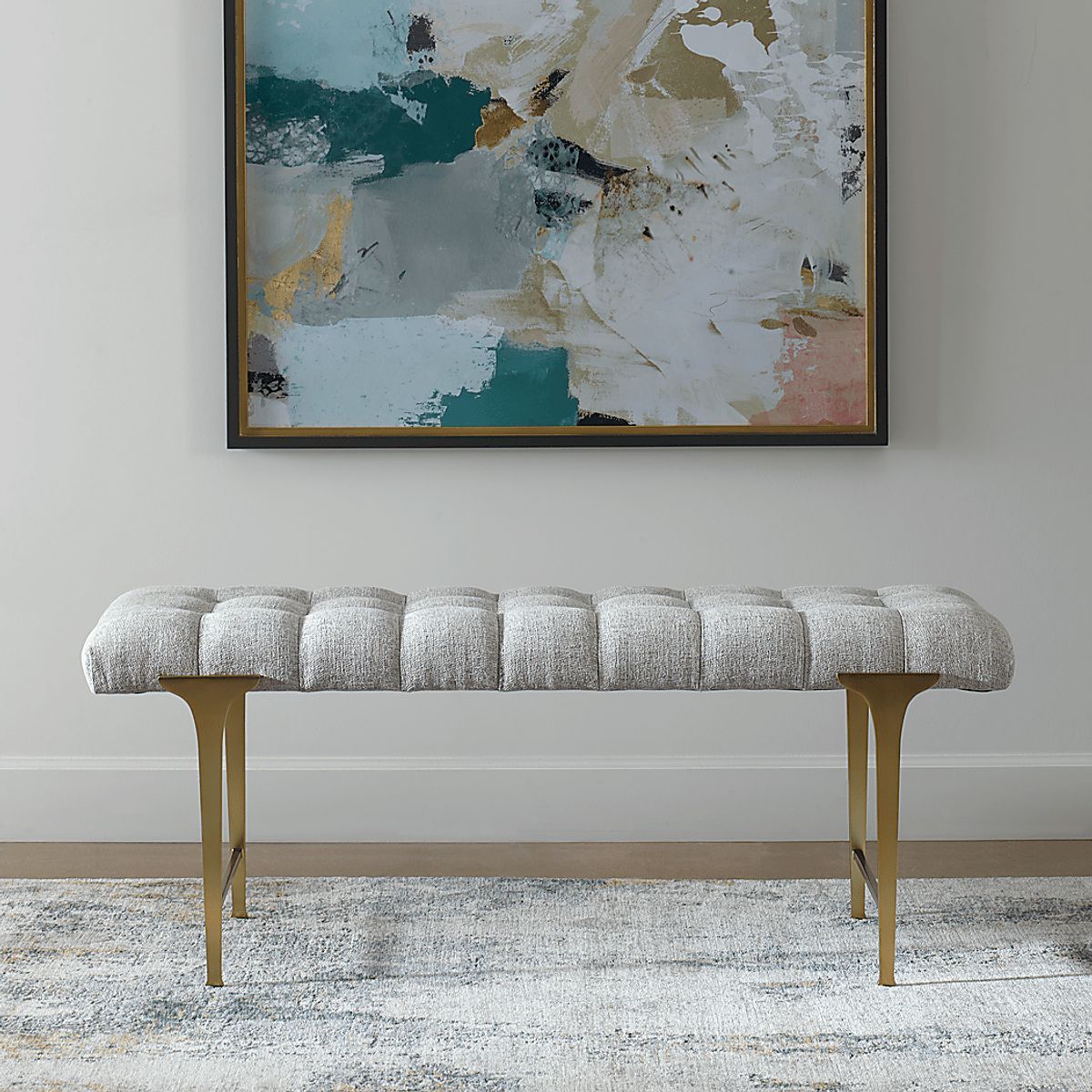 Falco Gray Bench | Rooms to Go