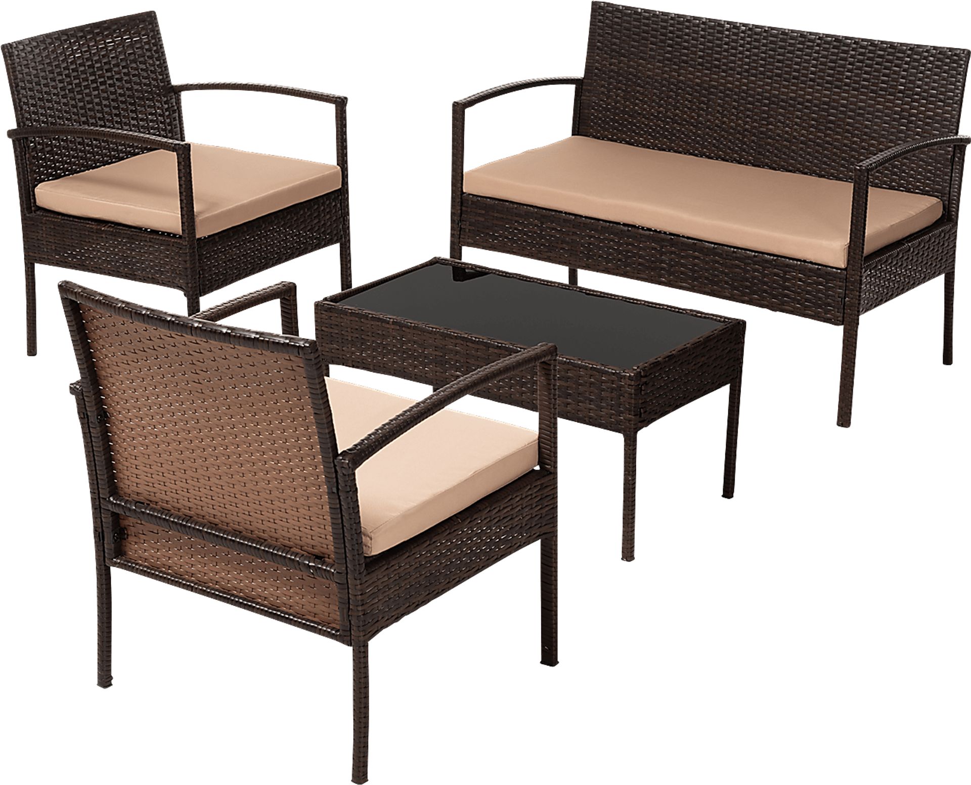Falea Brown 4 Pc Outdoor Seating Set - Image 1