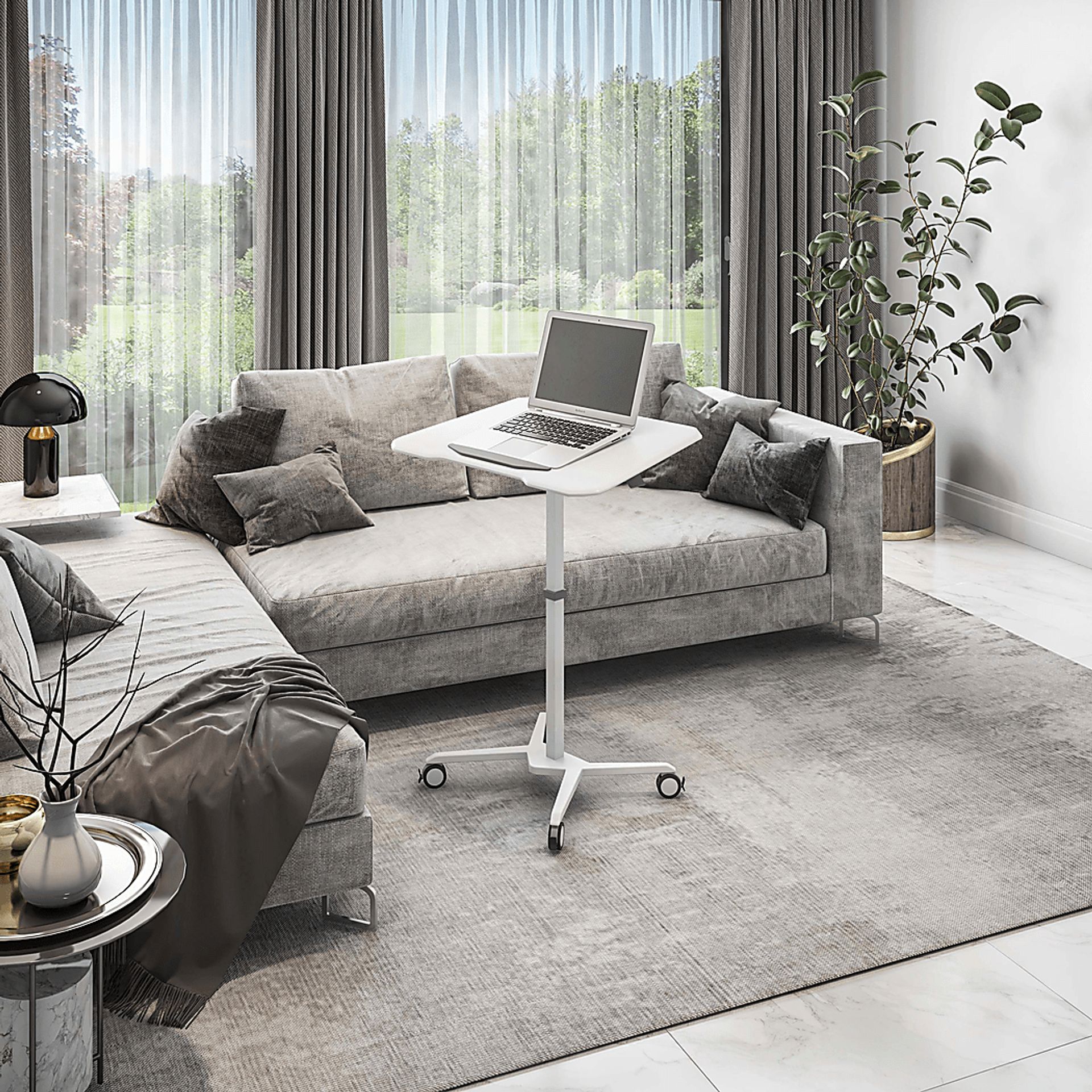Falindi White Adjustable Desk - Image 2