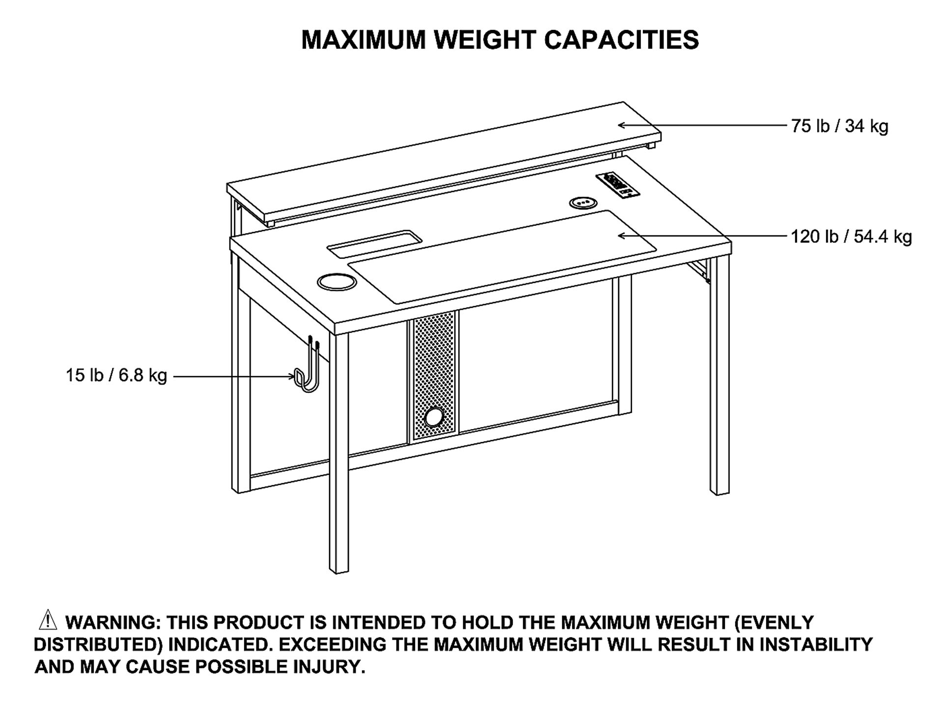 Kids Falkor Gray 48 in. Gaming Desk - Image 18