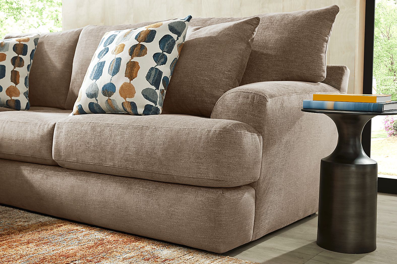 Fallbrook 2 Pc Brown Twill With Chaise Left Sofa | Rooms to Go
