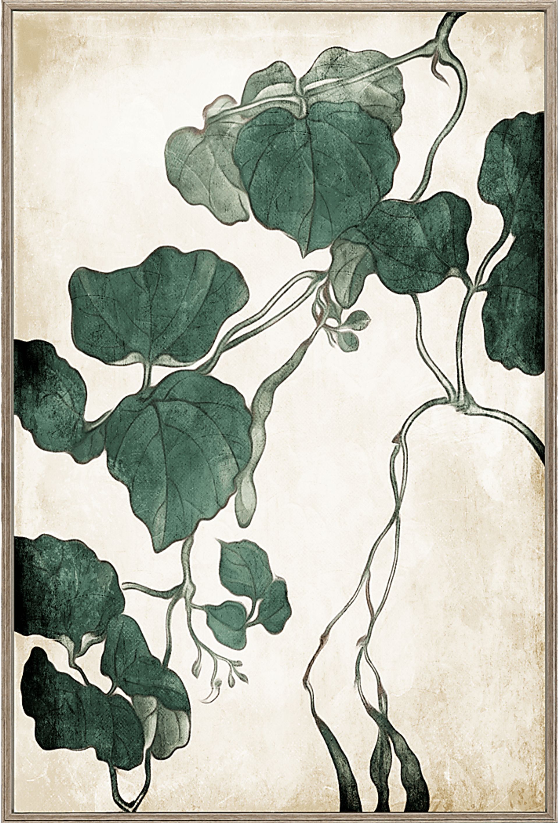 Falling I Green Framed Artwork - Image 1