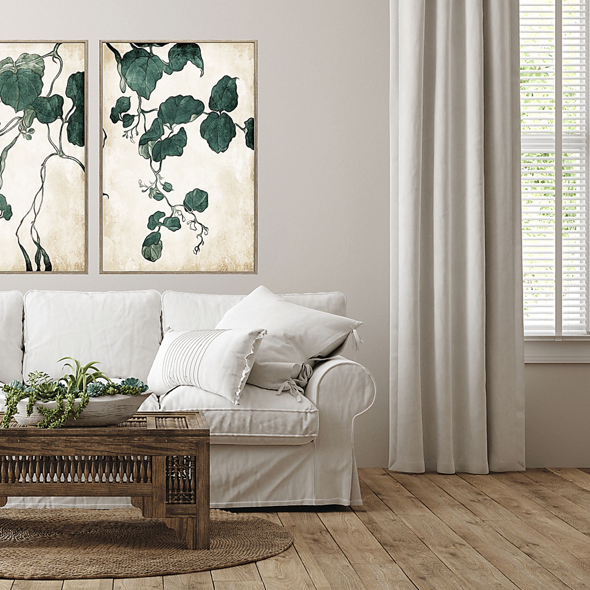 Falling II Green Framed Artwork - Image 2