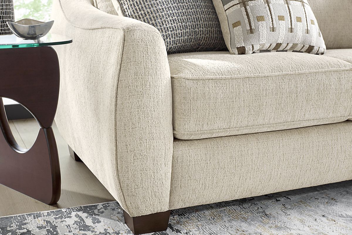 Fallon Ivory Beige Chenille,Plush,Woven Fabric,Plush Sofa | Rooms to Go