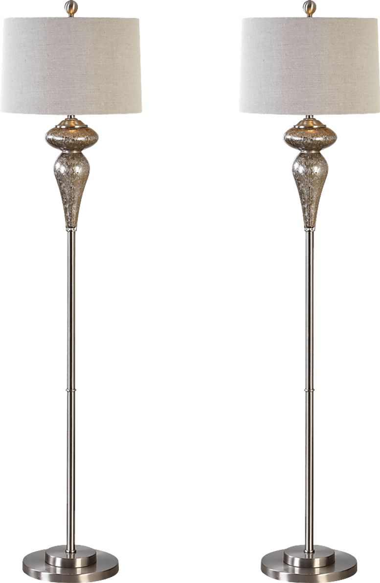 Fallon Moor Nickel Floor Lamp, Set of 2