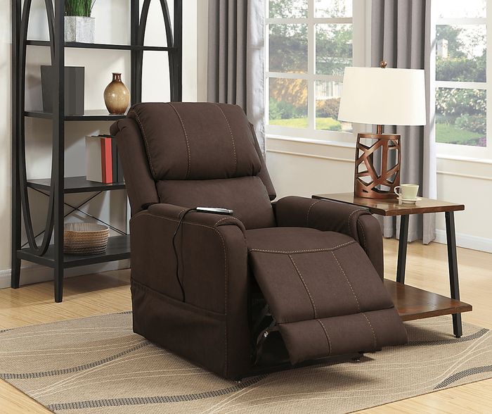 brown fabric recliner