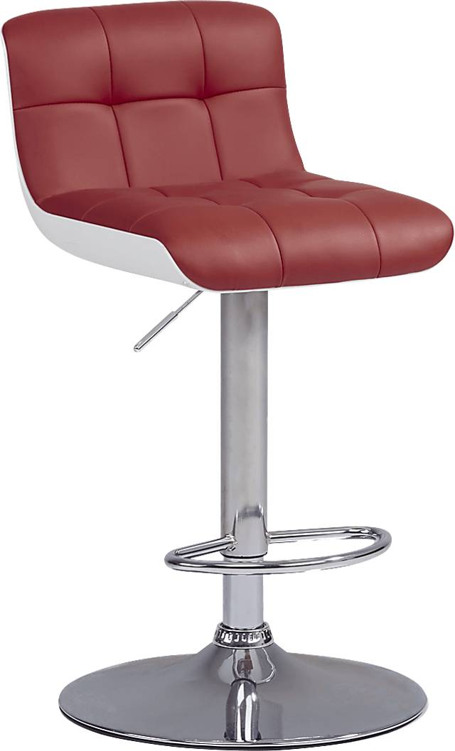 Falsley Red Adjustable Barstool - Thumbnail - Image 1
