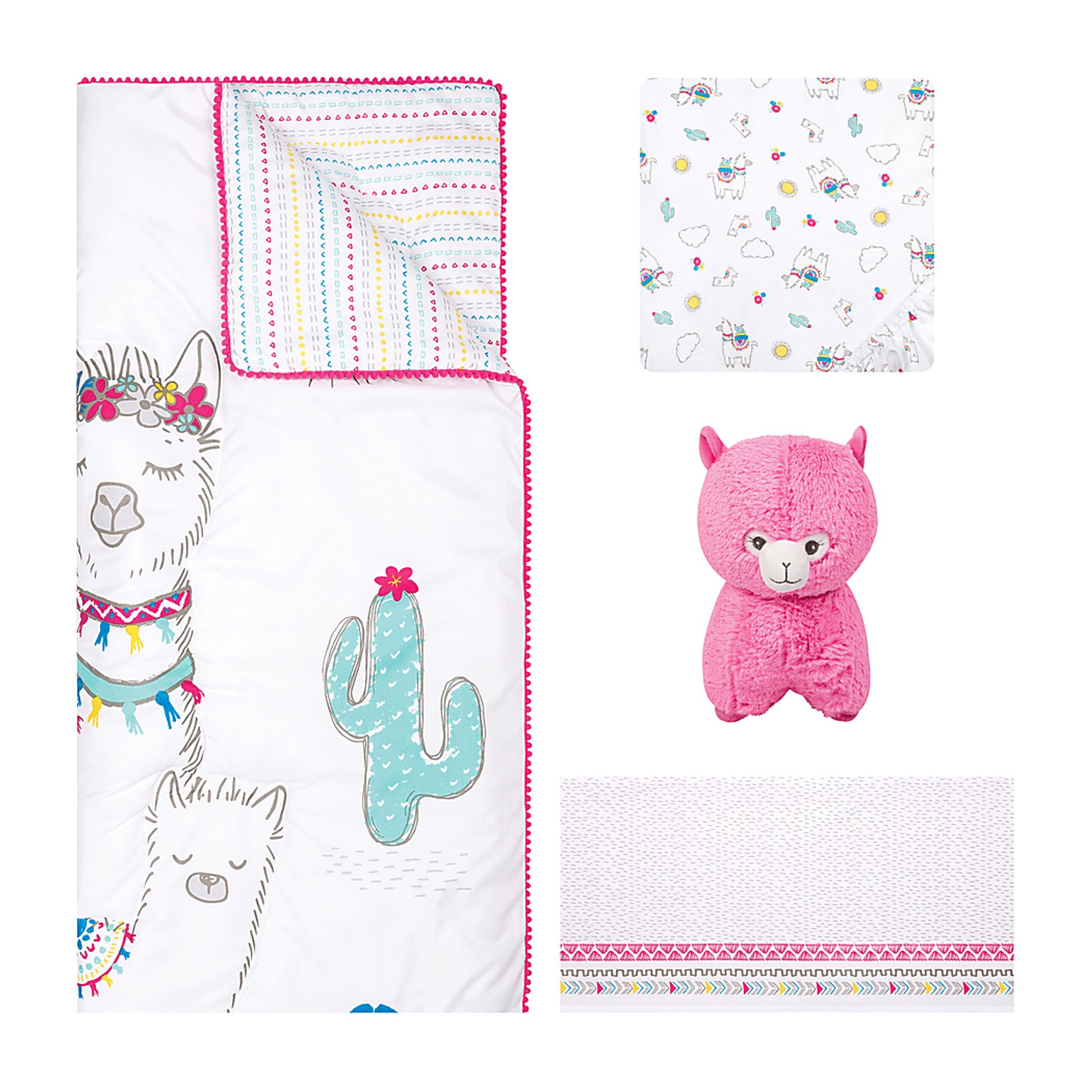 Fancy Llama White 4 Pc Baby Bedding Set - Image 2