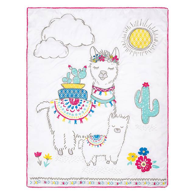 Fancy Llama White 4 Pc Baby Bedding Set - Thumbnail - Image 5