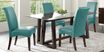 Fanmoore Espresso 5 Pc Dining Set with Aqua Chairs
