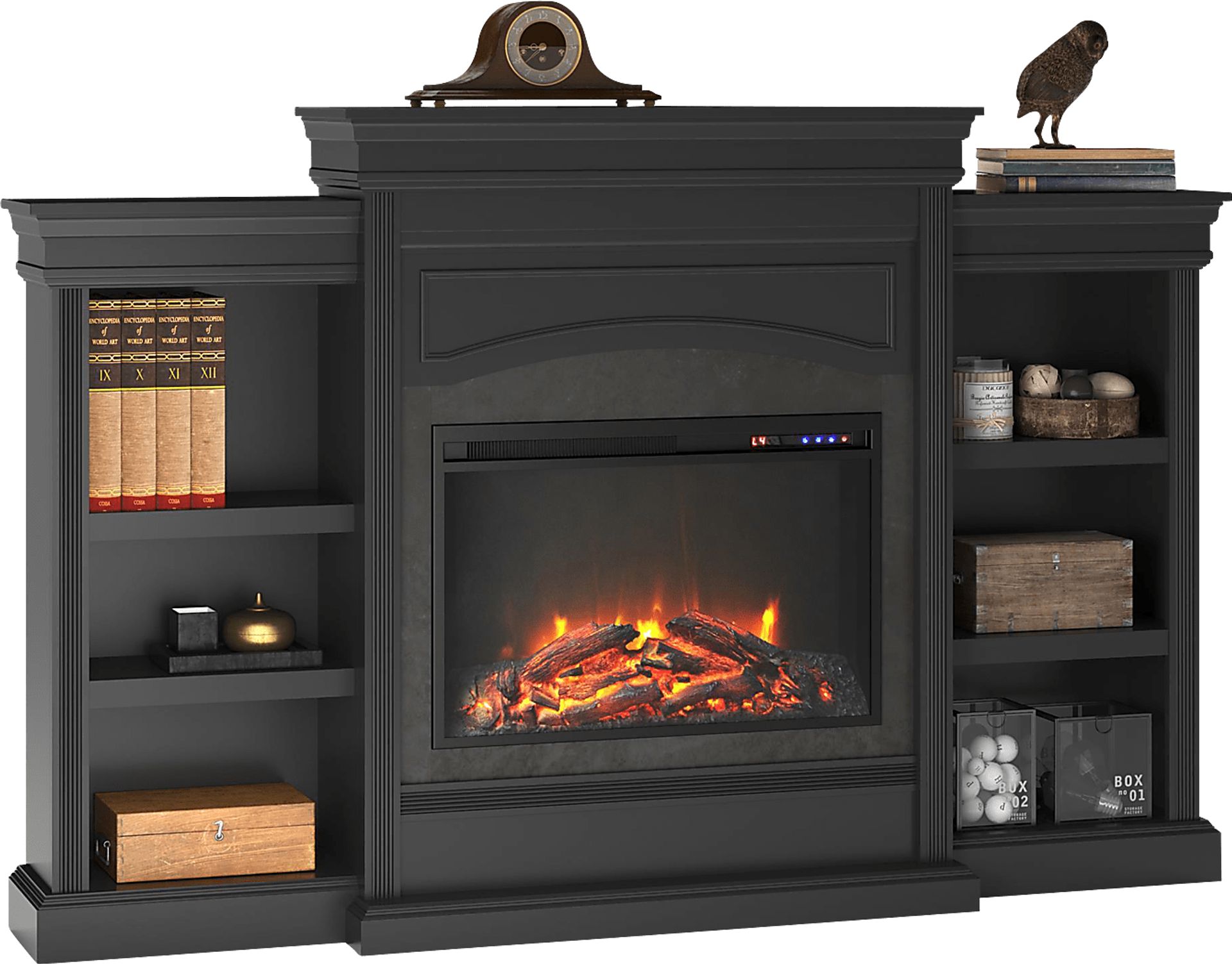 Fannelle Black Electric Fireplace - Image 3