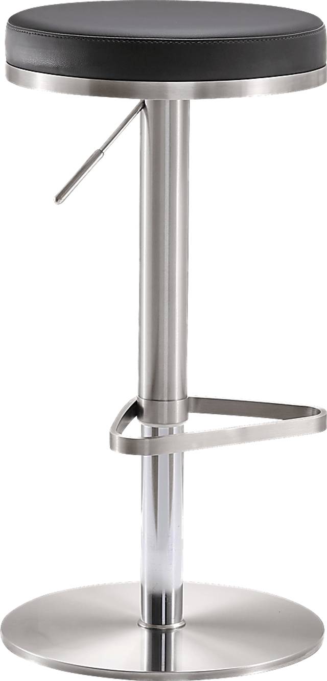 Fano Black Adjustable Swivel Barstool - Thumbnail - Image 1