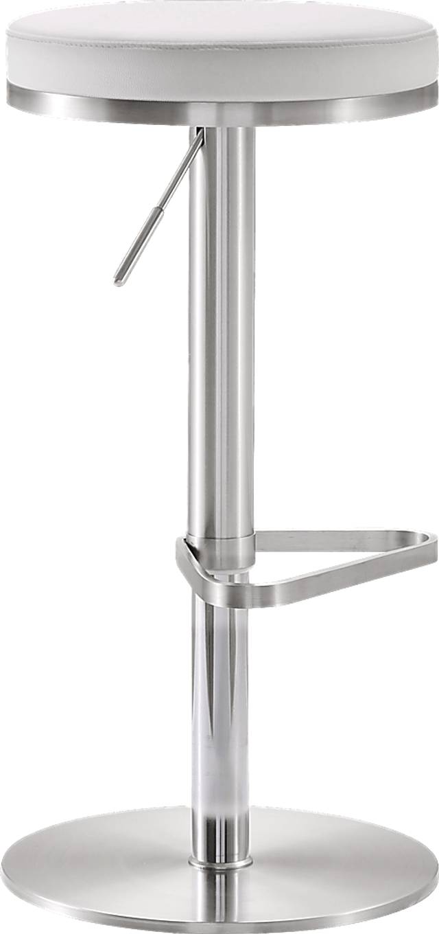 Fano White Adjustable Swivel Barstool - Thumbnail - Image 1